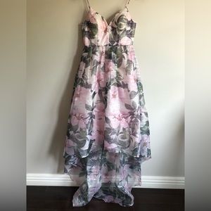 Flowy floral high-low dress, semi-formal